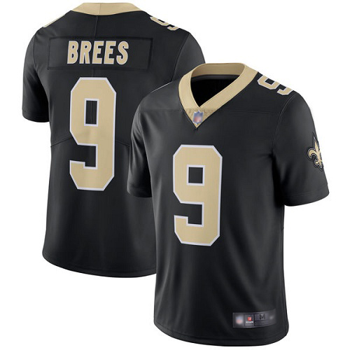 Men New Orleans Saints Limited Black Drew Brees Home Jersey NFL Football 9 Vapor Untouchable Jersey